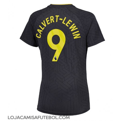 Camisa de Futebol Everton Dominic Calvert-Lewin #9 Equipamento Secundário Mulheres 2024-25 Manga Curta